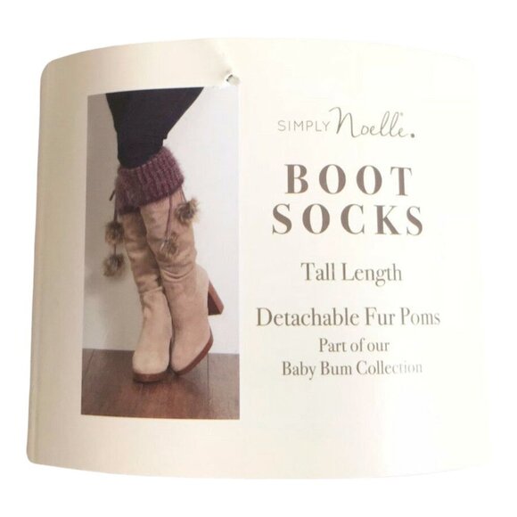 NWT Simply Noelle Women's Brown Detachable Faux Fur Boot Socks One Size - Picture 2 of 7